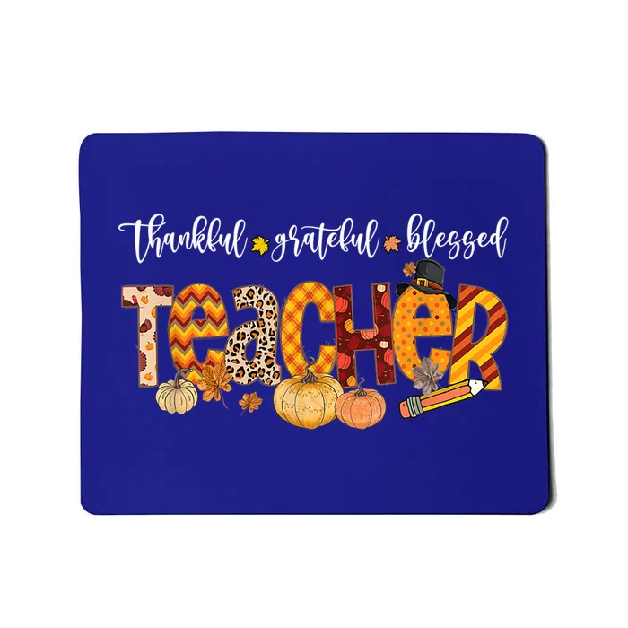 Autumn Fall Outfit Teacher Thankful Grateful Blessed Pumpkin Gift Mousepad