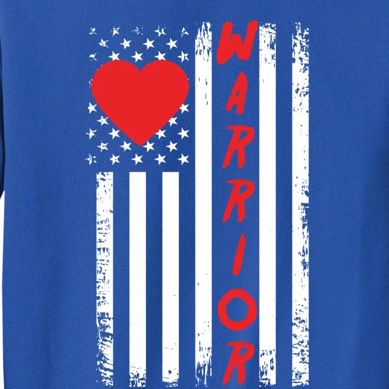 American Flag Open Heart Surgery Warrior Meaningful Gift Tall Sweatshirt