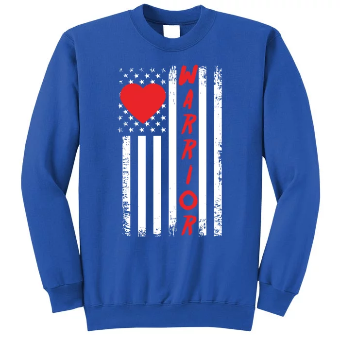 American Flag Open Heart Surgery Warrior Meaningful Gift Tall Sweatshirt