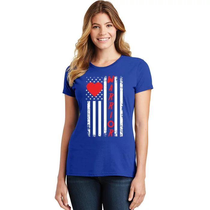 American Flag Open Heart Surgery Warrior Meaningful Gift Women's T-Shirt