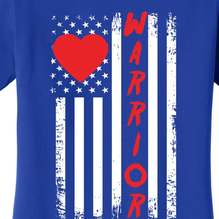 American Flag Open Heart Surgery Warrior Meaningful Gift Women's T-Shirt