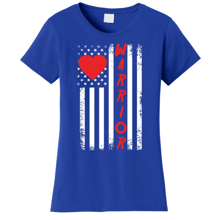 American Flag Open Heart Surgery Warrior Meaningful Gift Women's T-Shirt