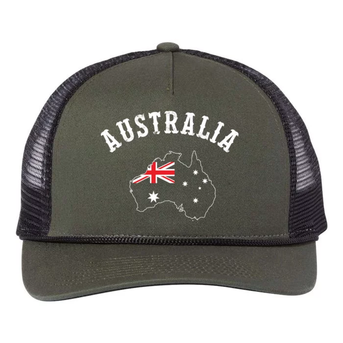 Australia Flag Of Australia Gift Retro Rope Trucker Hat Cap