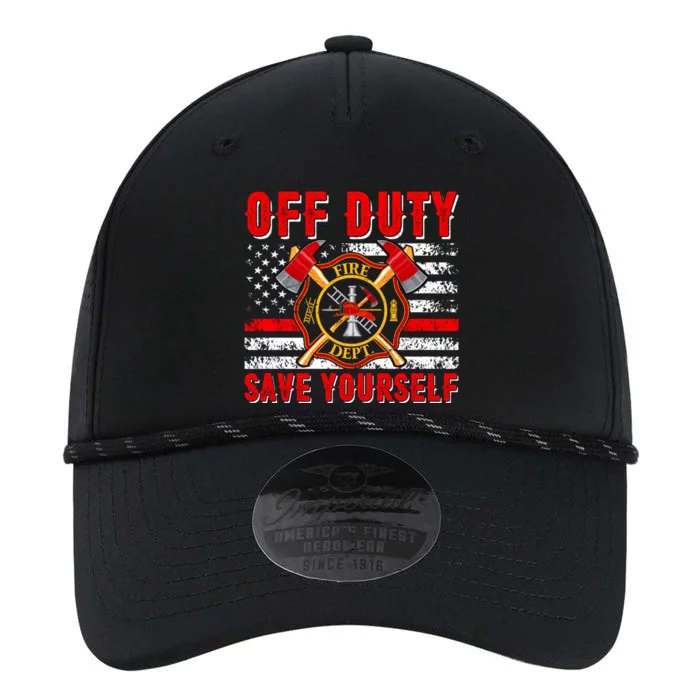 American Flag Offmeaningful Giftduty Save Yourself Firefighter Fire Gift Performance The Dyno Cap