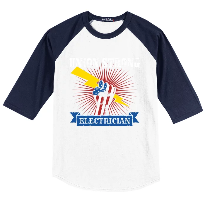 American Flag Of A Electrician Worker Union For Labor Day Gift Baseball Sleeve Shirt