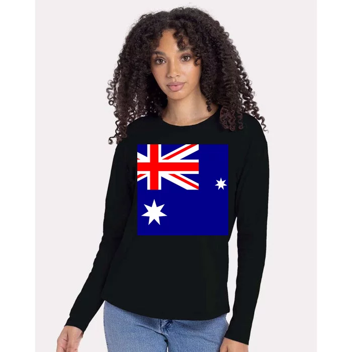 Australian Flag of Australia Womens Cotton Relaxed Long Sleeve T-Shirt