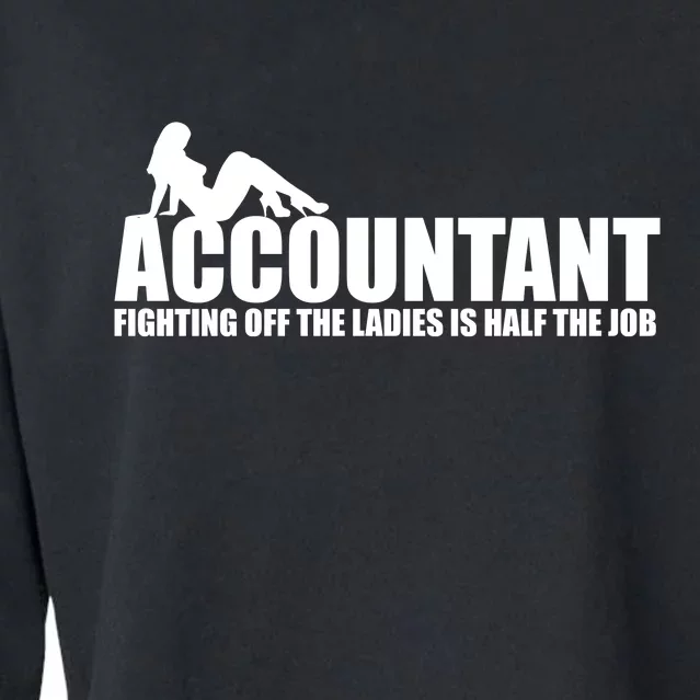 Accountant Fighting Off The Ladies Is Half The Job Cropped Pullover Crew