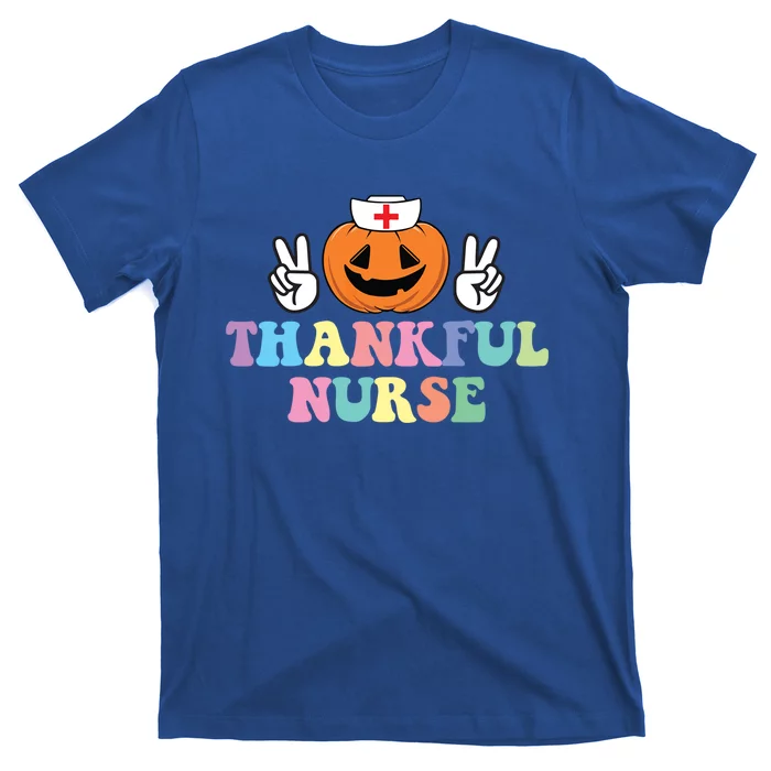 Autumn Fall Outfit Nurse Thankful Grateful Blessed Pumpkin Gift T-Shirt