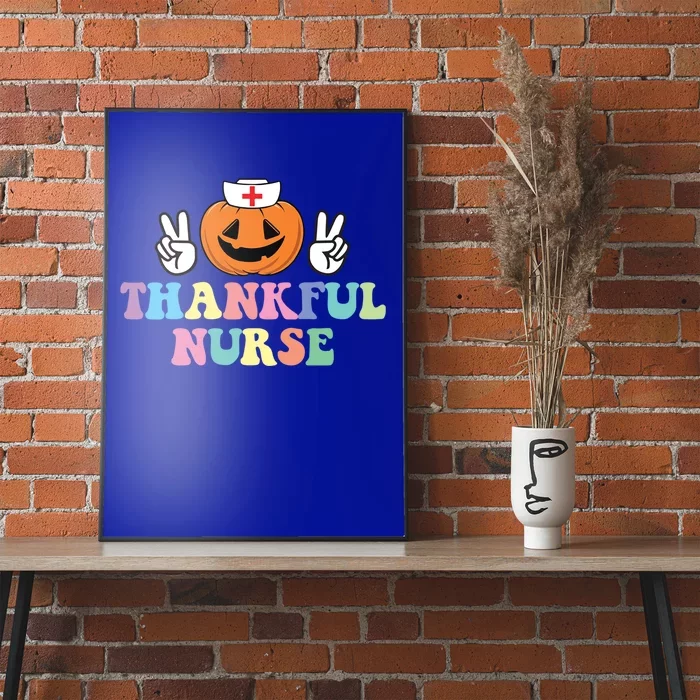 Autumn Fall Outfit Nurse Thankful Grateful Blessed Pumpkin Gift Poster