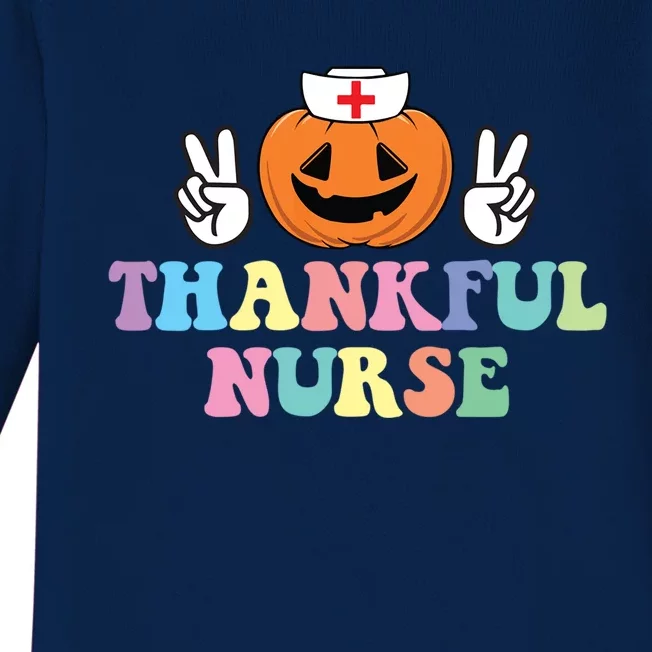 Autumn Fall Outfit Nurse Thankful Grateful Blessed Pumpkin Gift Baby Long Sleeve Bodysuit