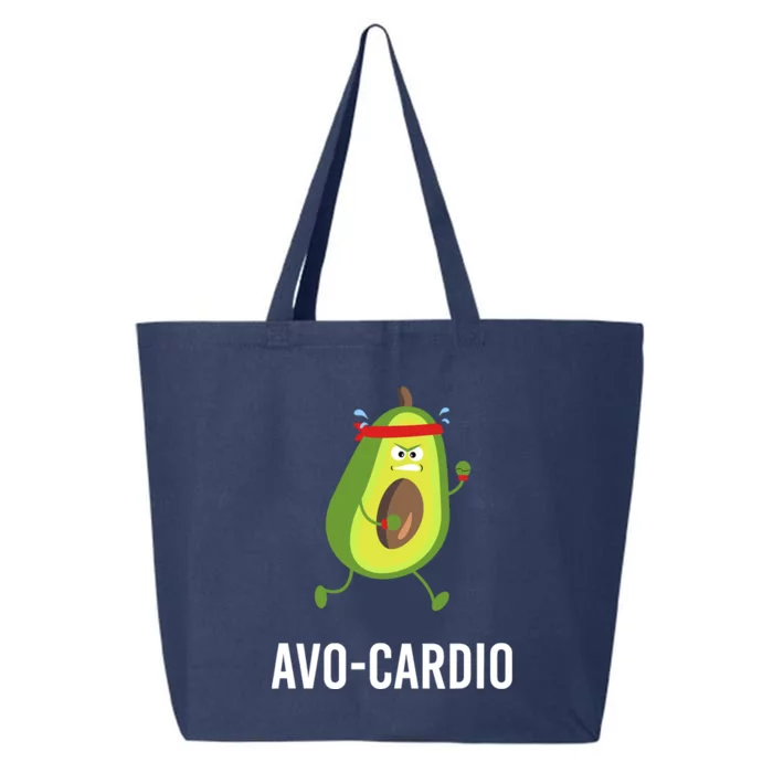 Avocardio Funny Pun Workout Running Avocado 25L Jumbo Tote