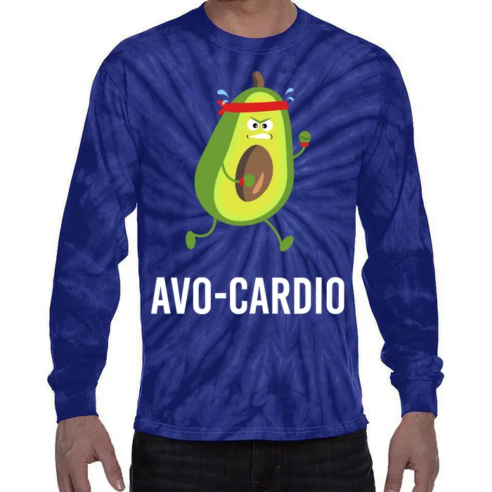 Avocardio Funny Pun Workout Running Avocado Tie-Dye Long Sleeve Shirt