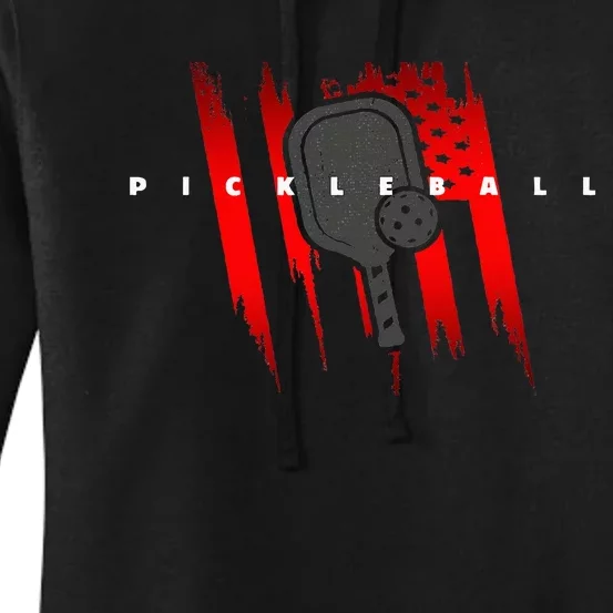 American Flag Pickleball Apparel Pickleball Women's Pullover Hoodie