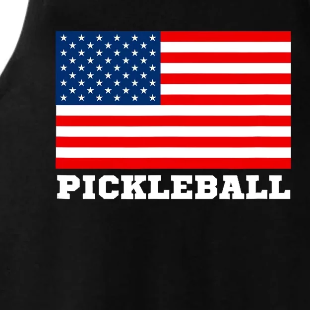 American Flag Pickleball Player USA Pickleball Lover Ladies Tri-Blend Wicking Tank