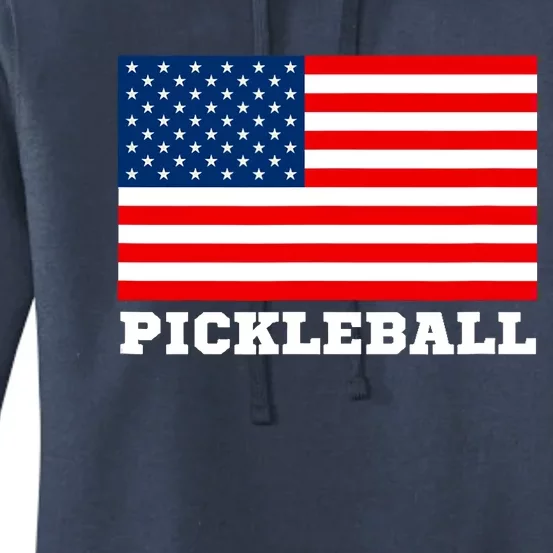 American Flag Pickleball Player USA Pickleball Lover Women's Pullover Hoodie