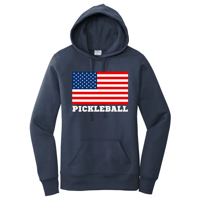 American Flag Pickleball Player USA Pickleball Lover Women's Pullover Hoodie