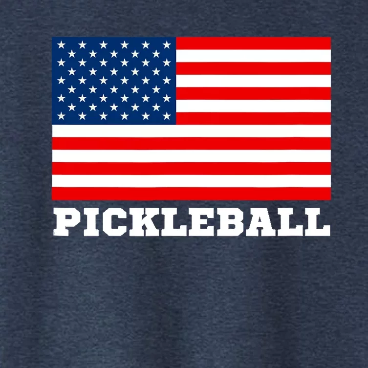 American Flag Pickleball Player USA Pickleball Lover Women's Crop Top Tee