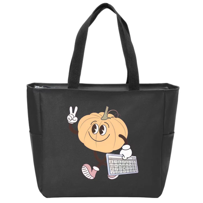 Awareness Fall Pumpkin Aac Device Autism Special Halloween Zip Tote Bag