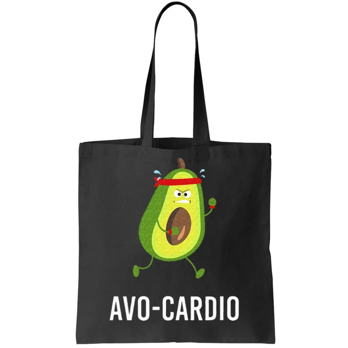 AvoCardio Funny Pun Workout Running Avocado Tote Bag