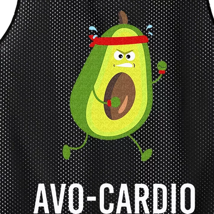 AvoCardio Funny Pun Workout Running Avocado Mesh Reversible Basketball Jersey Tank