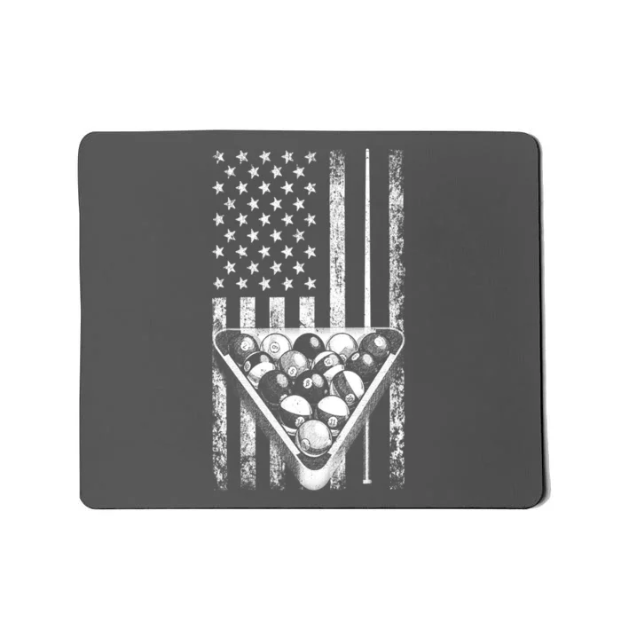 American Flag Pool Player Billiard Vintage Gift Mousepad