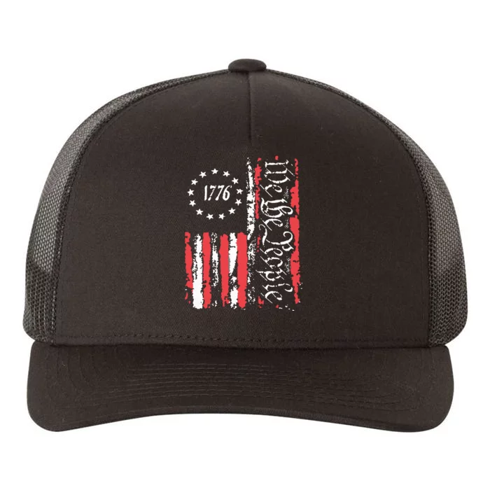 American Flag Patriotic 1776 We The People Usa Yupoong Adult 5-Panel Trucker Hat