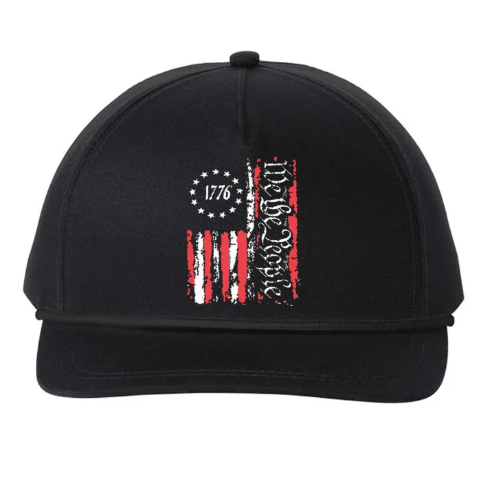 American Flag Patriotic 1776 We The People Usa Snapback Five-Panel Rope Hat