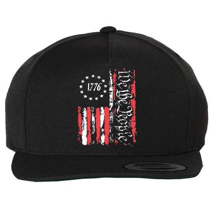 American Flag Patriotic 1776 We The People Usa Wool Snapback Cap