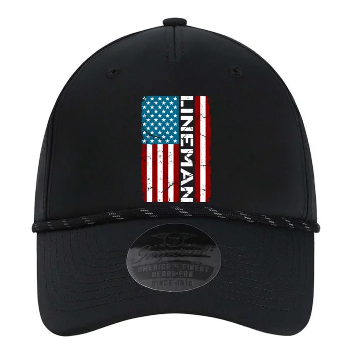 American Flag Patriotic Electric Cable Lineman Performance The Dyno Cap