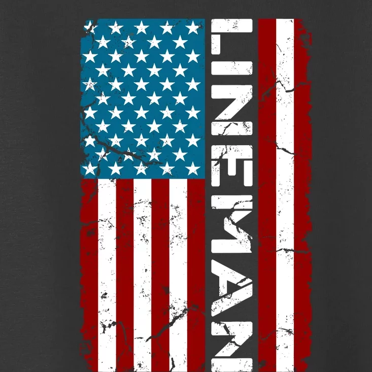 American Flag Patriotic Electric Cable Lineman Toddler T-Shirt