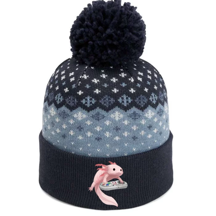 Axolotl Fish Playing Video Game Axolotl Lizard Gamers The Baniff Cuffed Pom Beanie