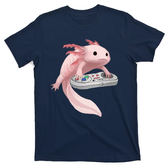 Axolotl Fish Playing Video Game Axolotl Lizard Gamers T-Shirt ...