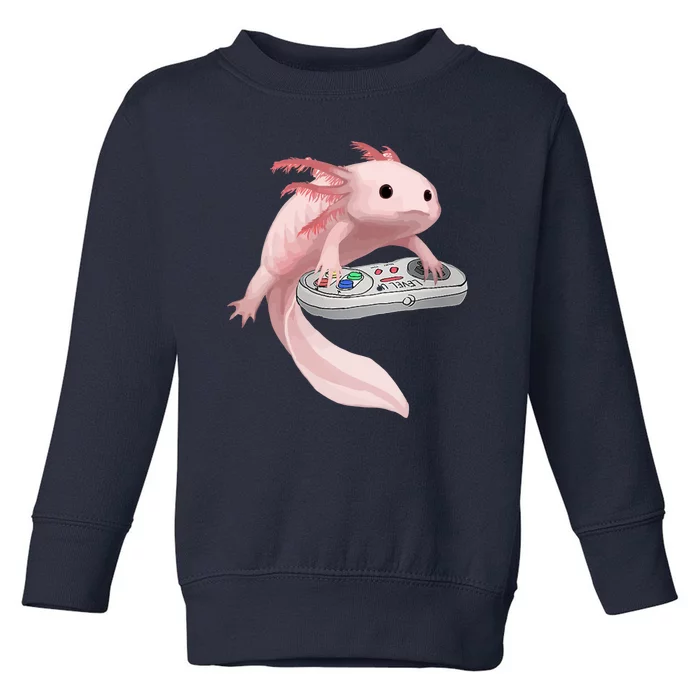 Axolotl Fish Playing Video Game Axolotl Lizard Gamers Toddler Sweatshirt