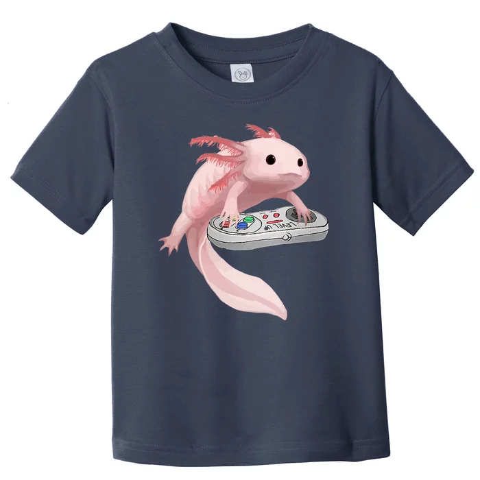 Axolotl Fish Playing Video Game Axolotl Lizard Gamers Toddler T-Shirt