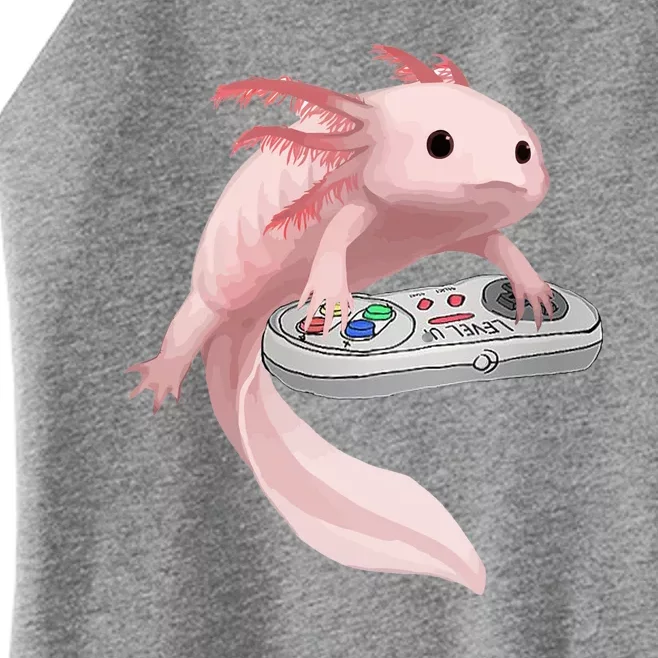 Axolotl Fish Playing Video Game Axolotl Lizard Gamers Women’s Perfect Tri Rocker Tank