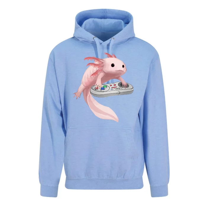 Axolotl Fish Playing Video Game Axolotl Lizard Gamers Unisex Surf Hoodie