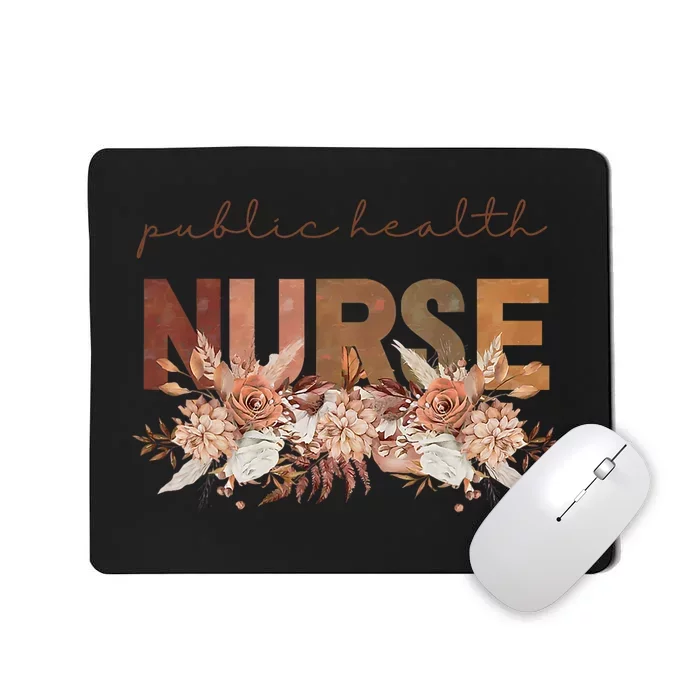 Autumn Floral Public Health Nurse Fall Flowers Leaves Rn Mousepad