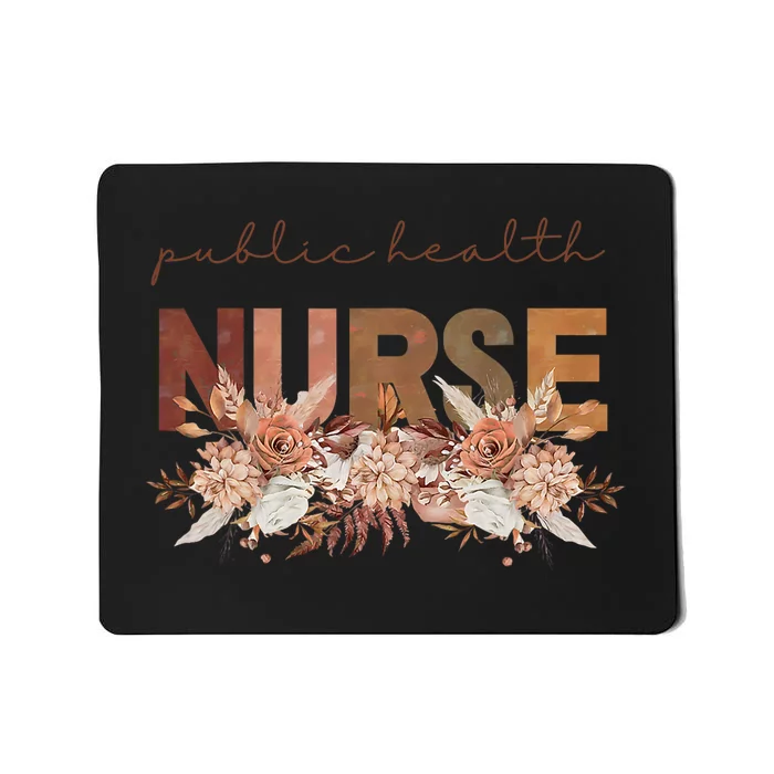 Autumn Floral Public Health Nurse Fall Flowers Leaves Rn Mousepad