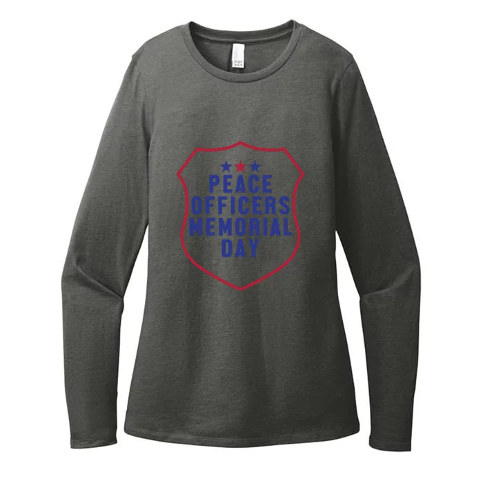 American Flag Peace Officers Memorial Day Gift Womens CVC Long Sleeve Shirt