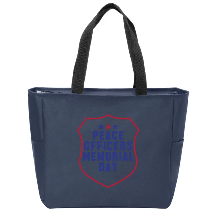 American Flag Peace Officers Memorial Day Gift Zip Tote Bag