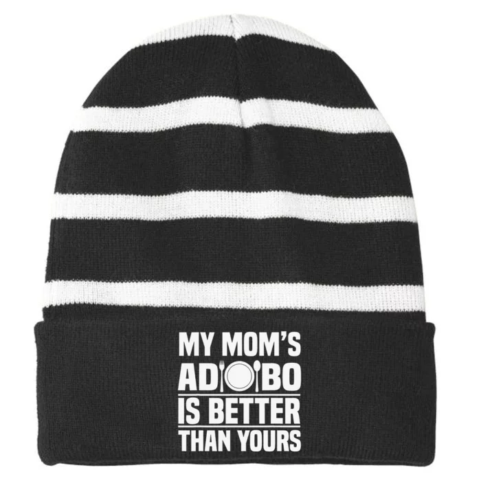 Adobo Filipino Pinoy Chicken Pork Cuisine Mother's Day Striped Beanie with Solid Band