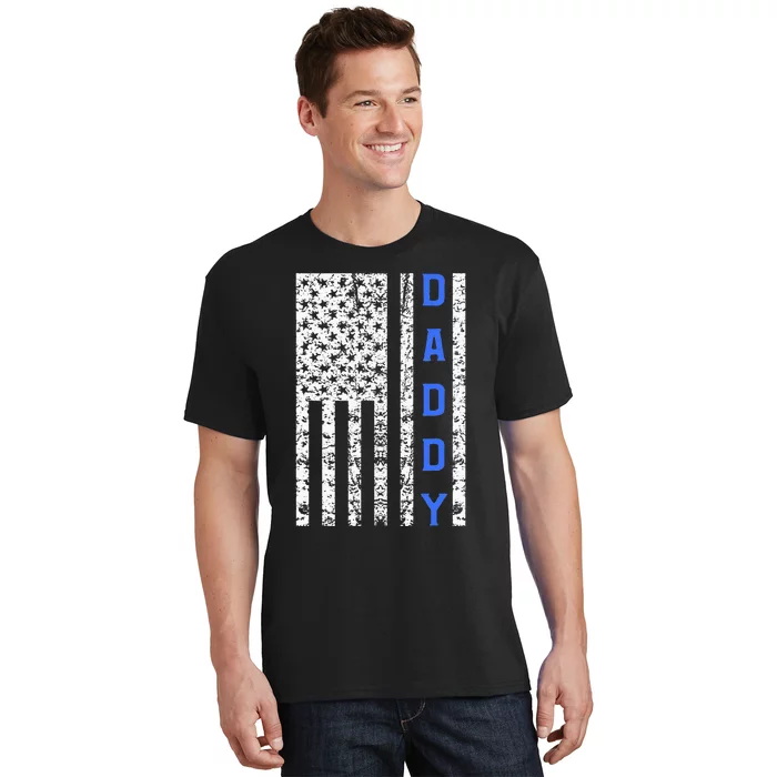 American Flag Police Dad Gift For Cop Fathers Day T-Shirt