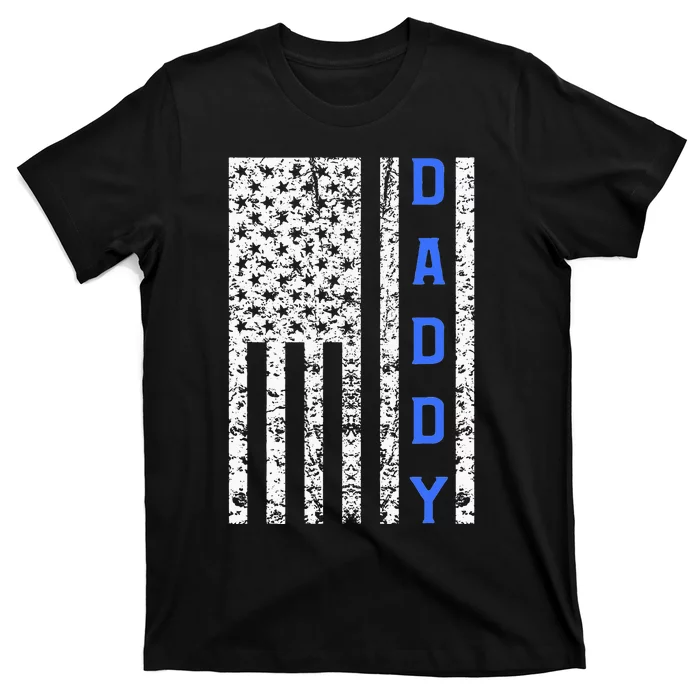 American Flag Police Dad Gift For Cop Fathers Day T-Shirt