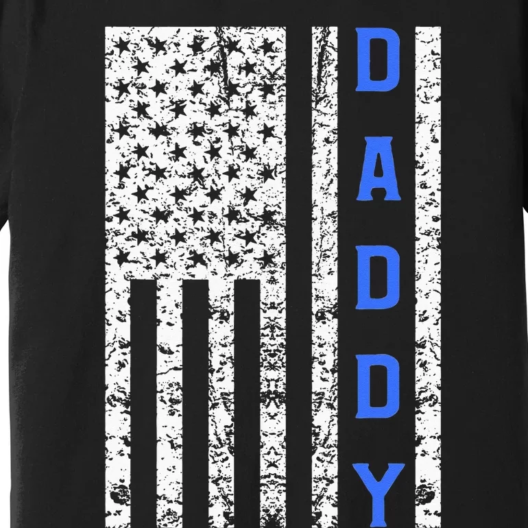 American Flag Police Dad Gift For Cop Fathers Day Premium T-Shirt