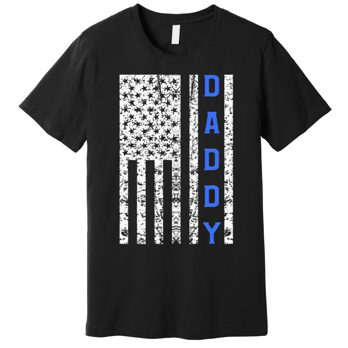 American Flag Police Dad Gift For Cop Fathers Day Premium T-Shirt