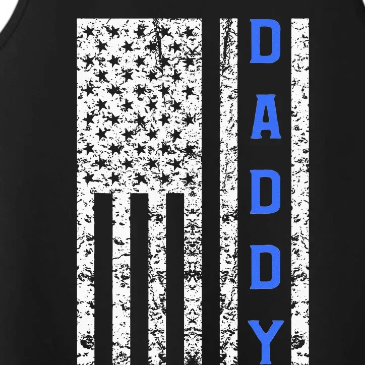 American Flag Police Dad Gift For Cop Fathers Day Performance Tank