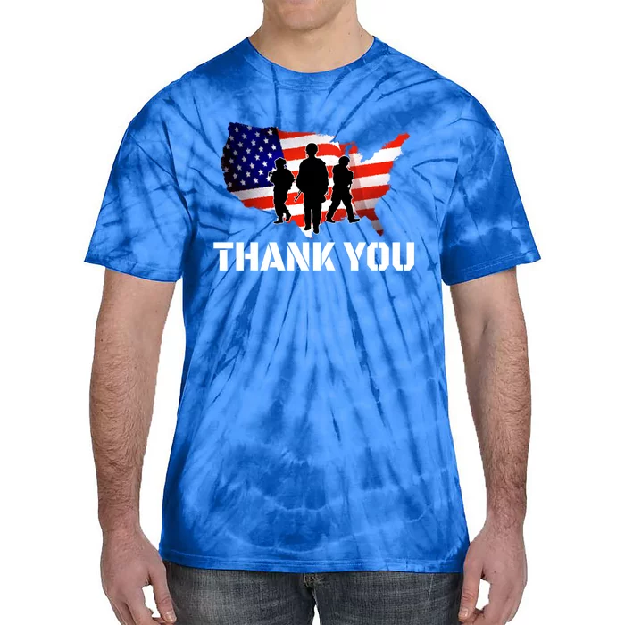 American Flag Patriotic Thank You Gift Tie-Dye T-Shirt