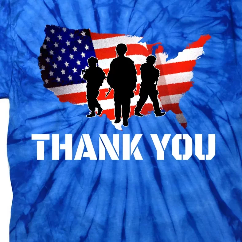 American Flag Patriotic Thank You Gift Tie-Dye T-Shirt