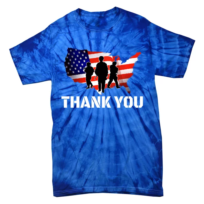 American Flag Patriotic Thank You Gift Tie-Dye T-Shirt