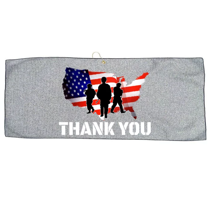 American Flag Patriotic Thank You Gift Large Microfiber Waffle Golf Towel